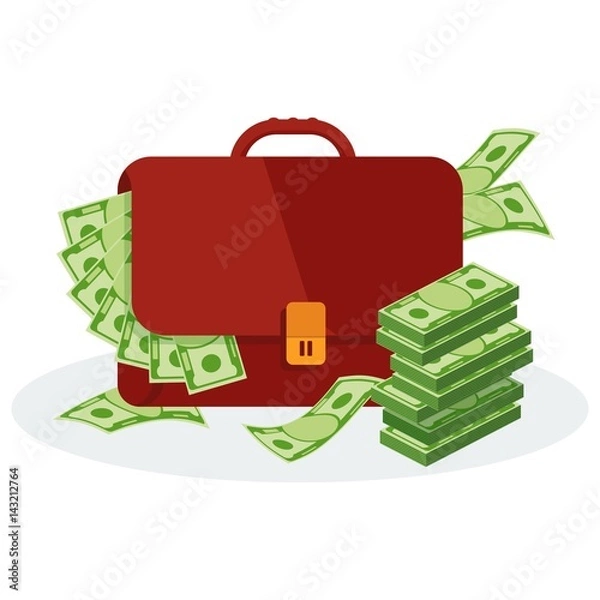 Obraz briefcase with banknotes