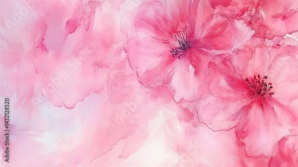 Obraz Delicate pink floral abstract painting.