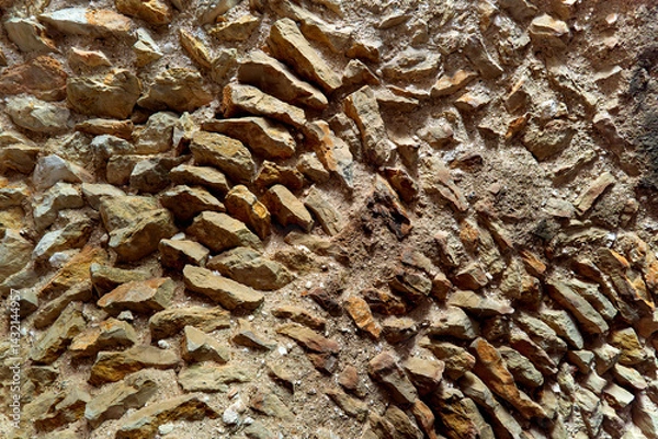 Fototapeta Fragment of stonework of an arched ceiling in an ancient building