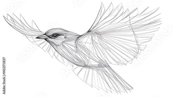 Fototapeta A bird is flying in the sky