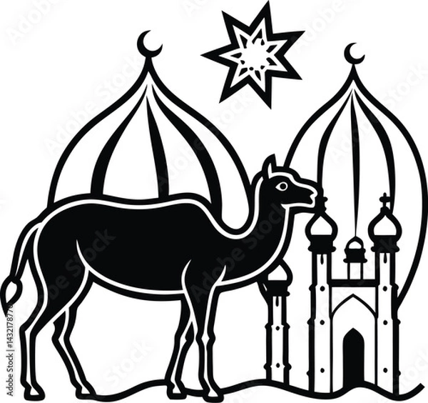 Obraz Eid ul adha silhouette vector designs 18