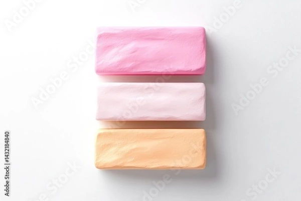 Obraz Three pastel-colored rectangular bars stacked vertically