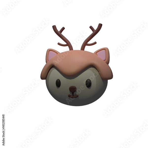 Fototapeta 3d, design, illustration, animal, art, toy, vector, cartoon, background, cute, model, render, isolated, concept, realistic, birthday, collection, party, decoration, set, nature, modern, icon, happy