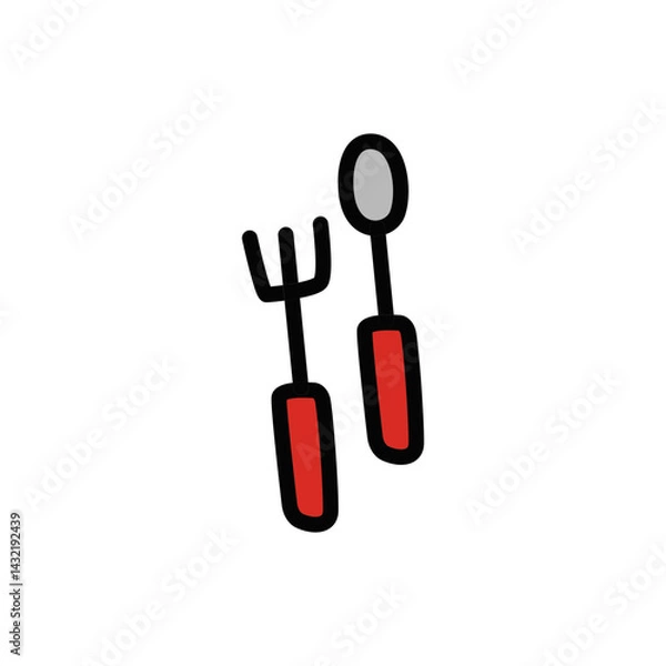 Obraz spoon and fork icon design vector illustration
