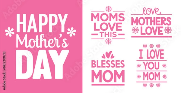 Obraz Mother's Day Text Elements Set