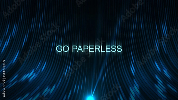 Fototapeta Cinematic Data Cable Text Technology Concept - Go Paperless