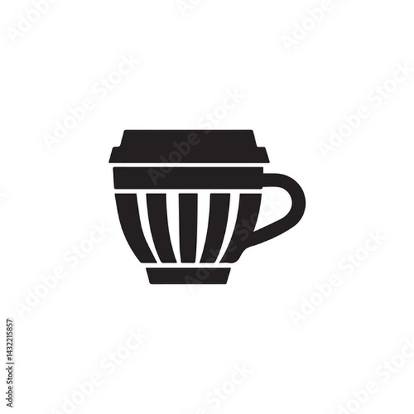 Obraz Coffee cup icon with a white background