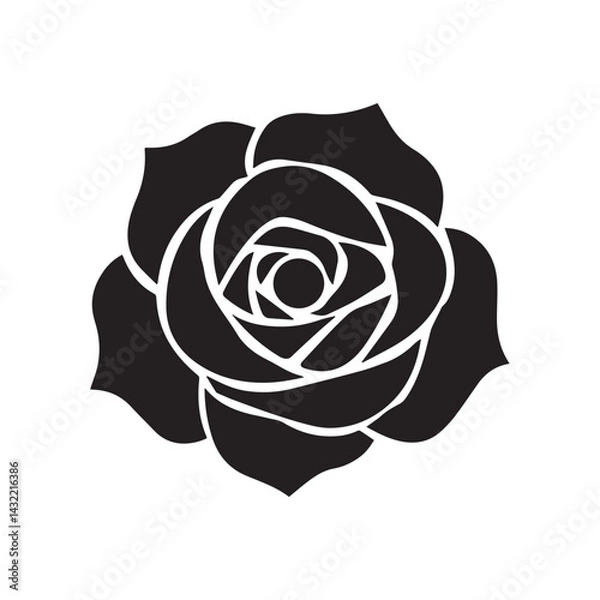 Obraz Rose flower vector silhouette design with a white background
