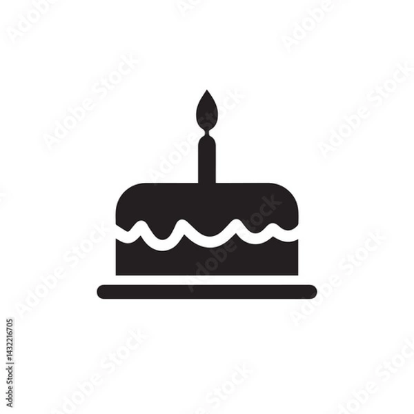 Obraz Cake Icon with a white background 