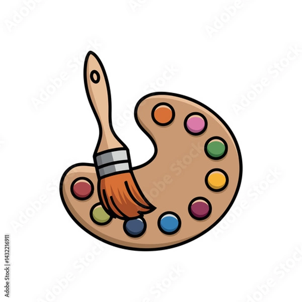 Obraz Paintbrush and colour palette vector illustration