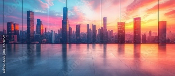 Obraz Cityscape Sunset View.