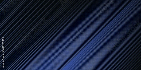 Obraz Blue Gradient with Diagonal Lines - Abstract Background Design