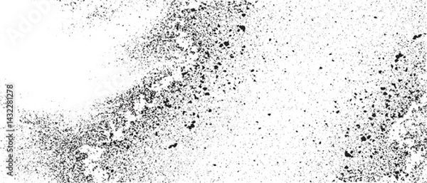 Obraz Monochrome texture composed of irregular graphic elements. Distressed uneven grunge background. Abstract vector illustration. Overlay for interesting effect and depth. Isolated on white background.