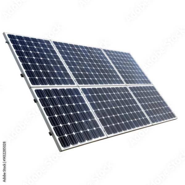 Fototapeta High efficiency solar panel with multiple cells designed for renewable energy generation, showcasing modern technology and sustainability