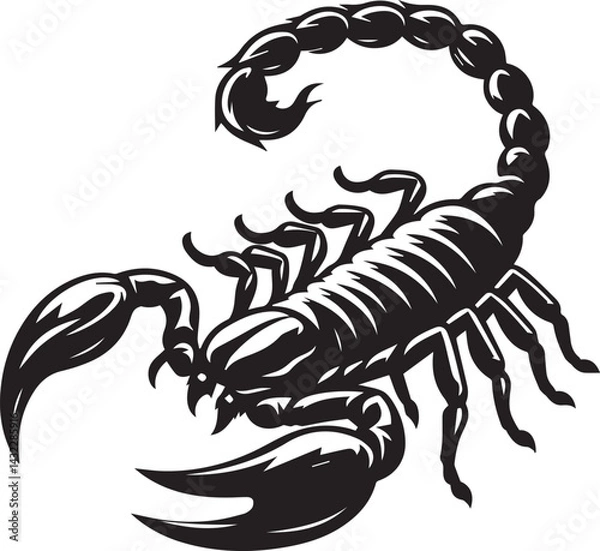 Obraz scorpion tattoo vector, scorpion logo silhouette vector