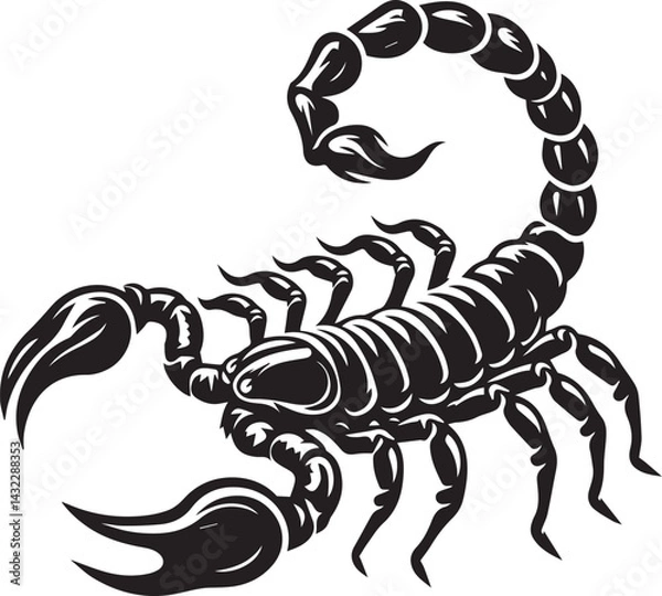 Obraz scorpion tattoo vector, scorpion logo silhouette vector