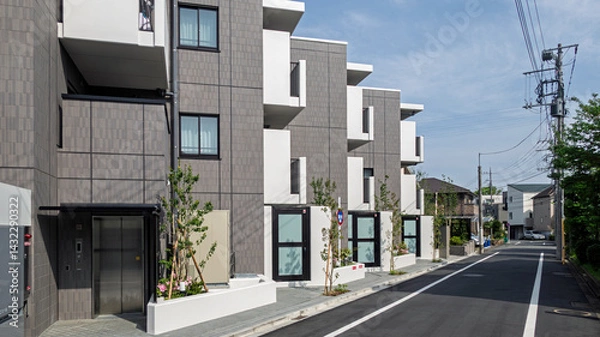 Fototapeta 住宅街とマンション