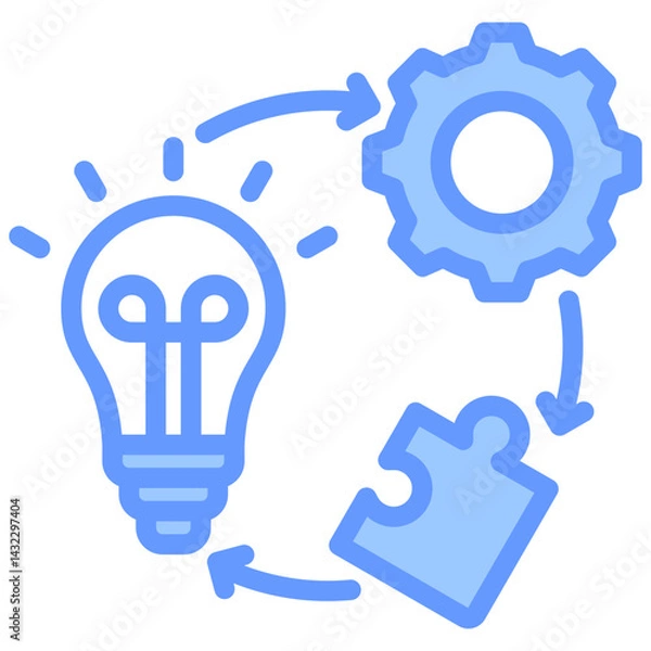 Fototapeta Kaizen Lineal Blue Icon