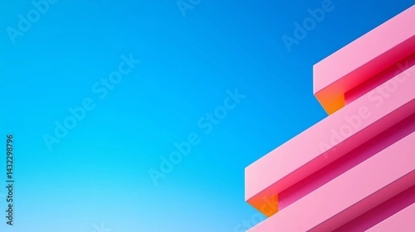 Obraz Pink Structure Against A Vibrant Blue Sky