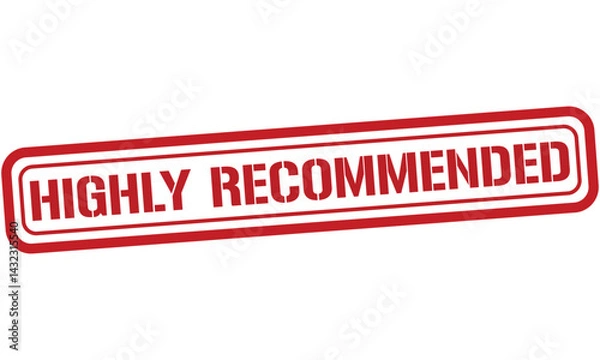 Obraz HIGHLY RECOMMENDED red stamp text vector, rubber stamp