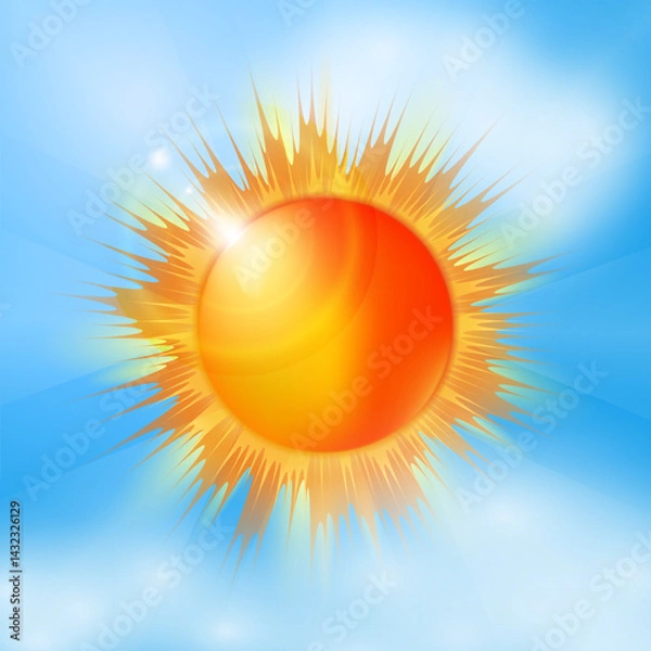 Obraz Sol com nuvens no céu