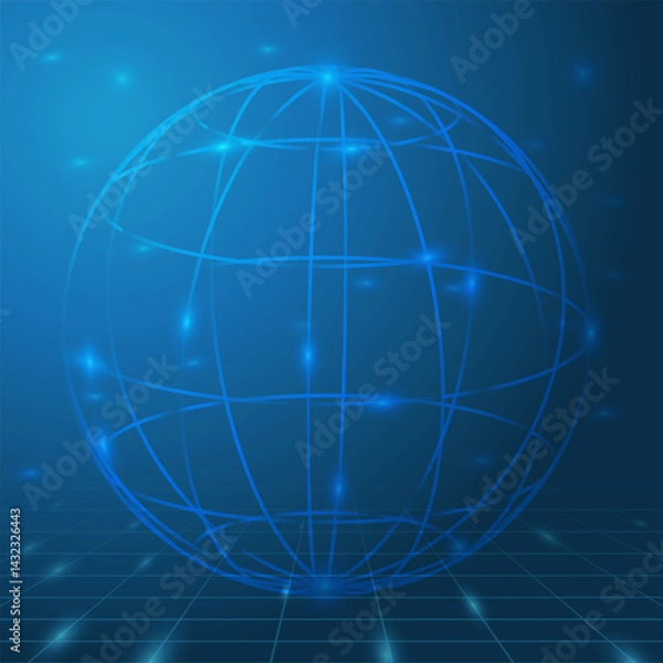 Obraz Wireframe de globo de luz
