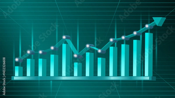 Obraz Gráfico de negócios 3d