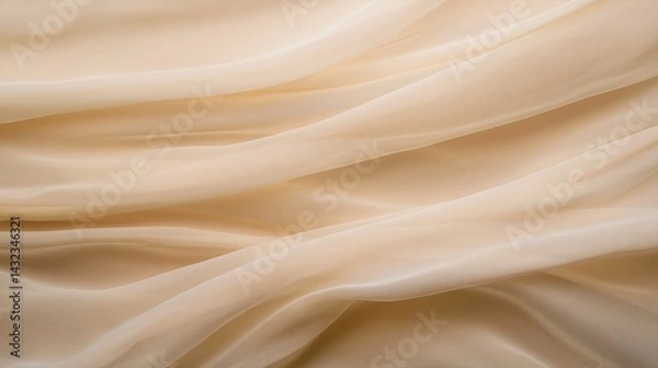 Obraz Soft, flowing fabric in a light beige hue, creating delicate layers and textures that evoke elegance and tranquility.