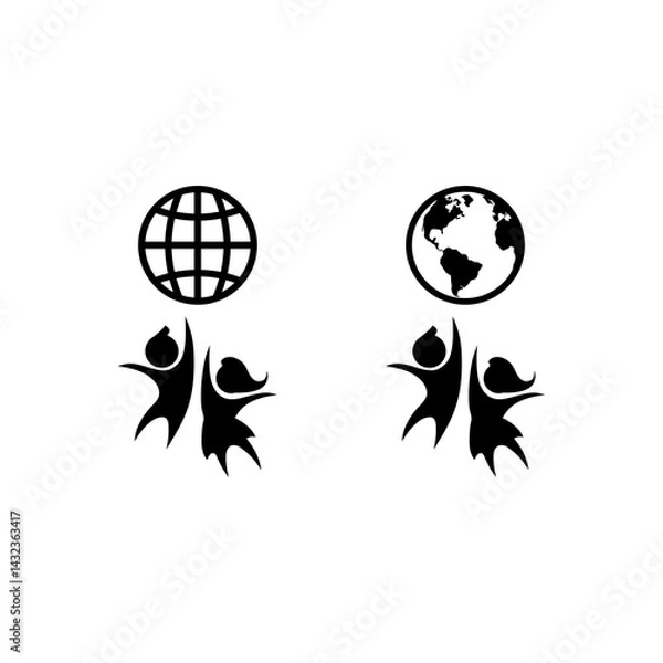 Fototapeta abstract vector logo design template modern illustration simple logo icon global and children