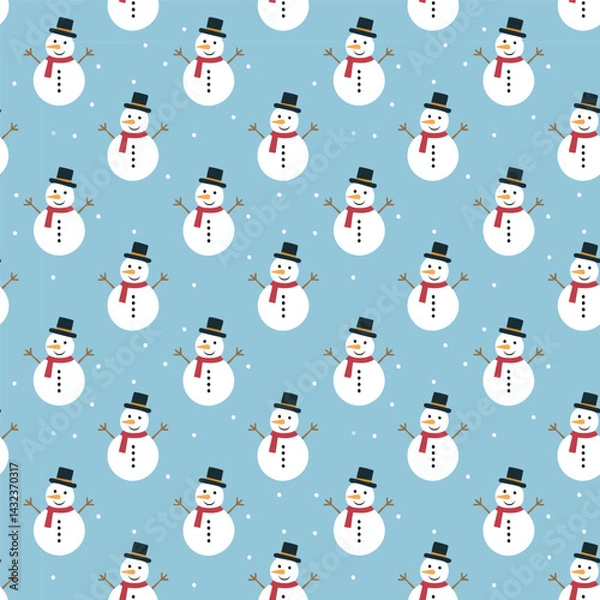 Fototapeta Snowman pattern background