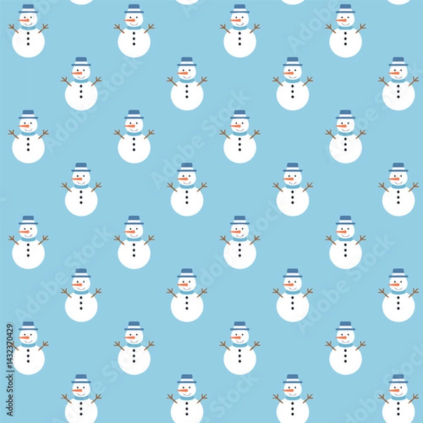 Fototapeta Snowman pattern background