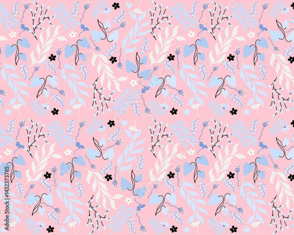 Fototapeta seamless bohemian flower design pastel color background vector illustration