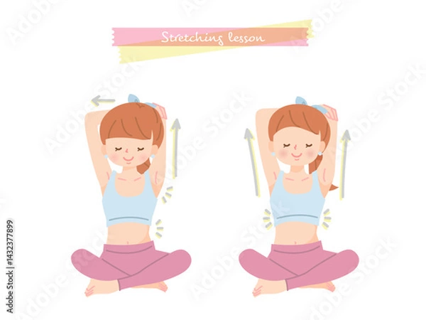 Fototapeta 首と肩周りをストレッチする女性