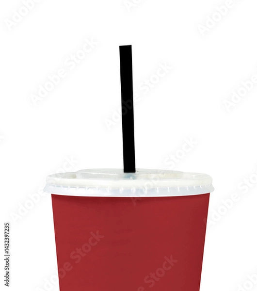 Obraz soda can with straw isolated