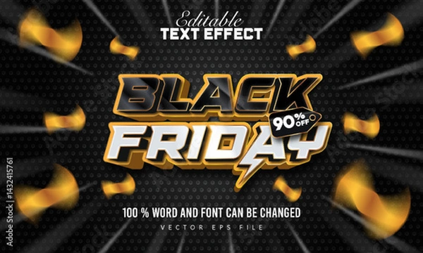 Fototapeta Black Friday Editable Text Effect Premium Vector