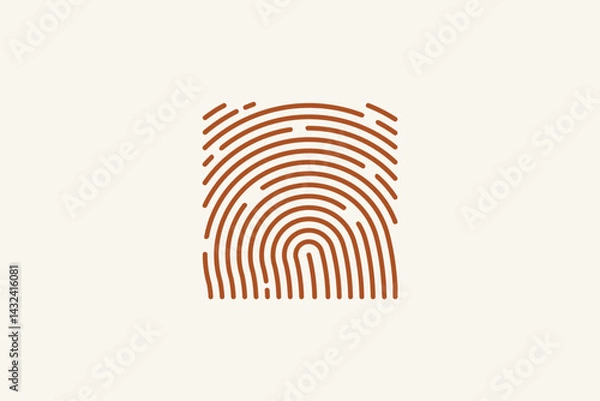 Fototapeta Square finger print fingerprint lock secure logo vector image
