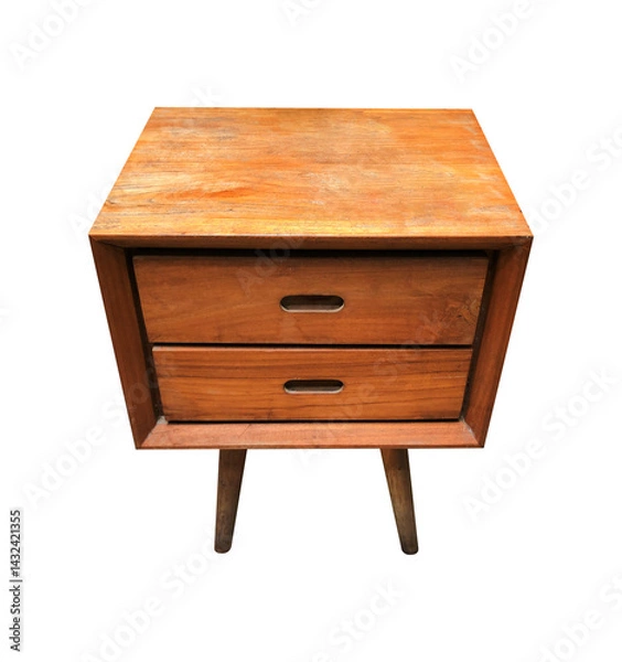 Obraz old wooden chest on white background isolated