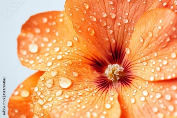 Obraz Close-up of an orange flower petal with water droplets