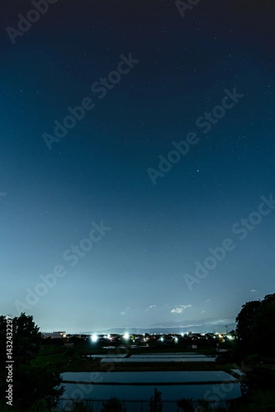 Obraz 田園と星空