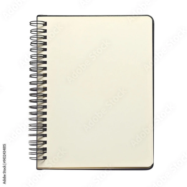 Fototapeta  [Transparent Background PNG] Opened spiral blank notebook with shadow 