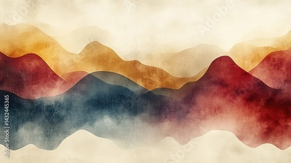 Fototapeta Abstract Mountain Range with Soft Hues and Textured Background