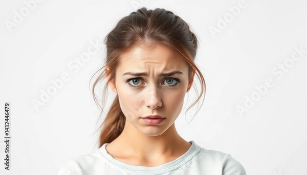 Obraz Young woman with a worried expression (1)