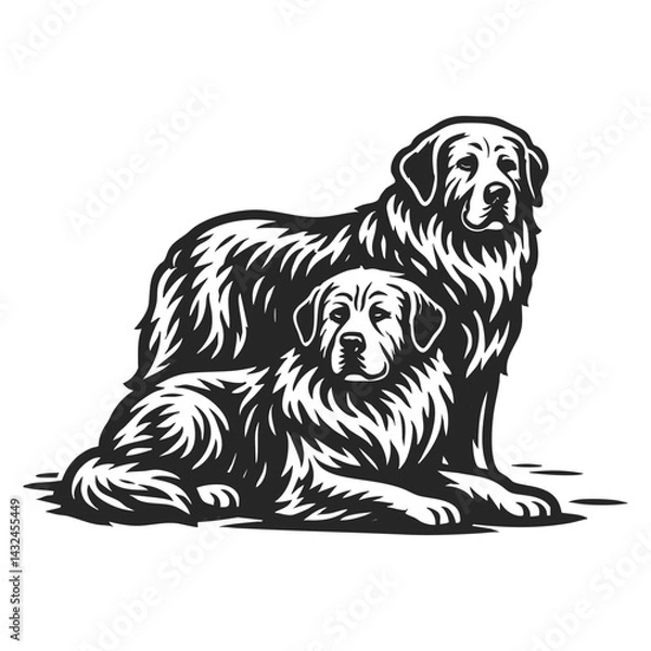 Obraz Fluffy Dogs Sitting