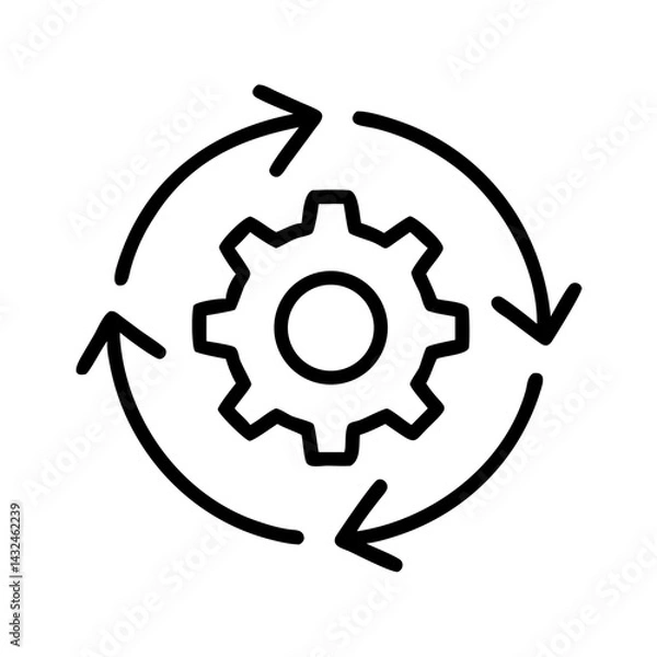 Fototapeta Circular Workflow Management Icon Design