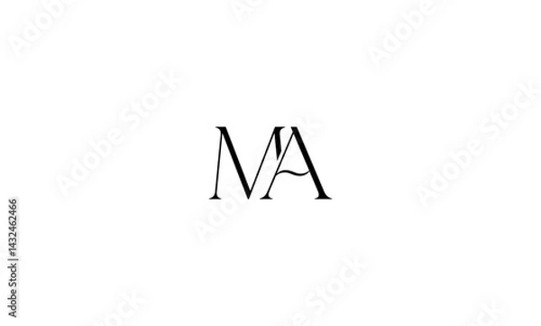 Obraz MA initial letter logo