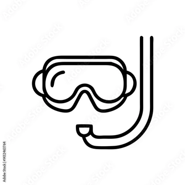 Fototapeta Diving Goggles with Snorkel Icon Design