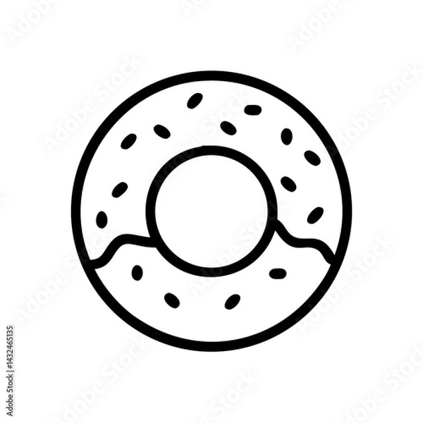 Fototapeta Glazed Doughnut Dessert Icon Design