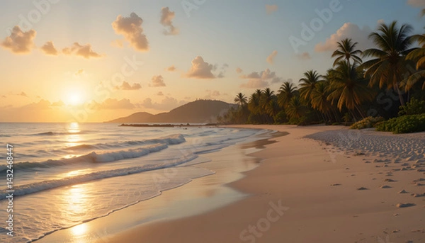 Fototapeta sunset on the beach