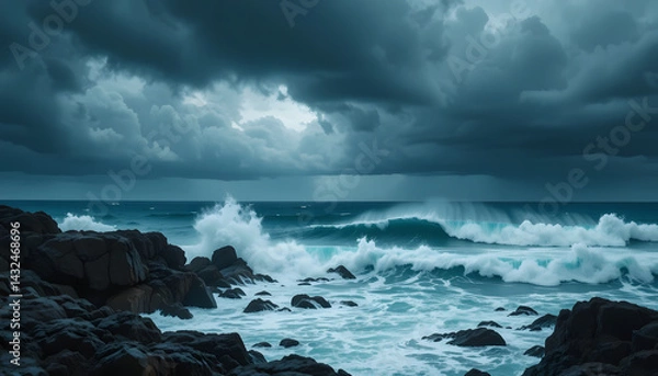 Obraz storm over the sea