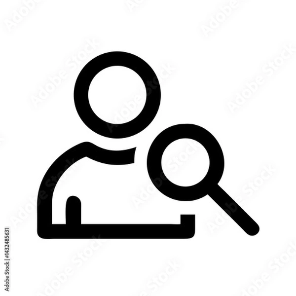 Fototapeta User Search with Magnifier Icon Design